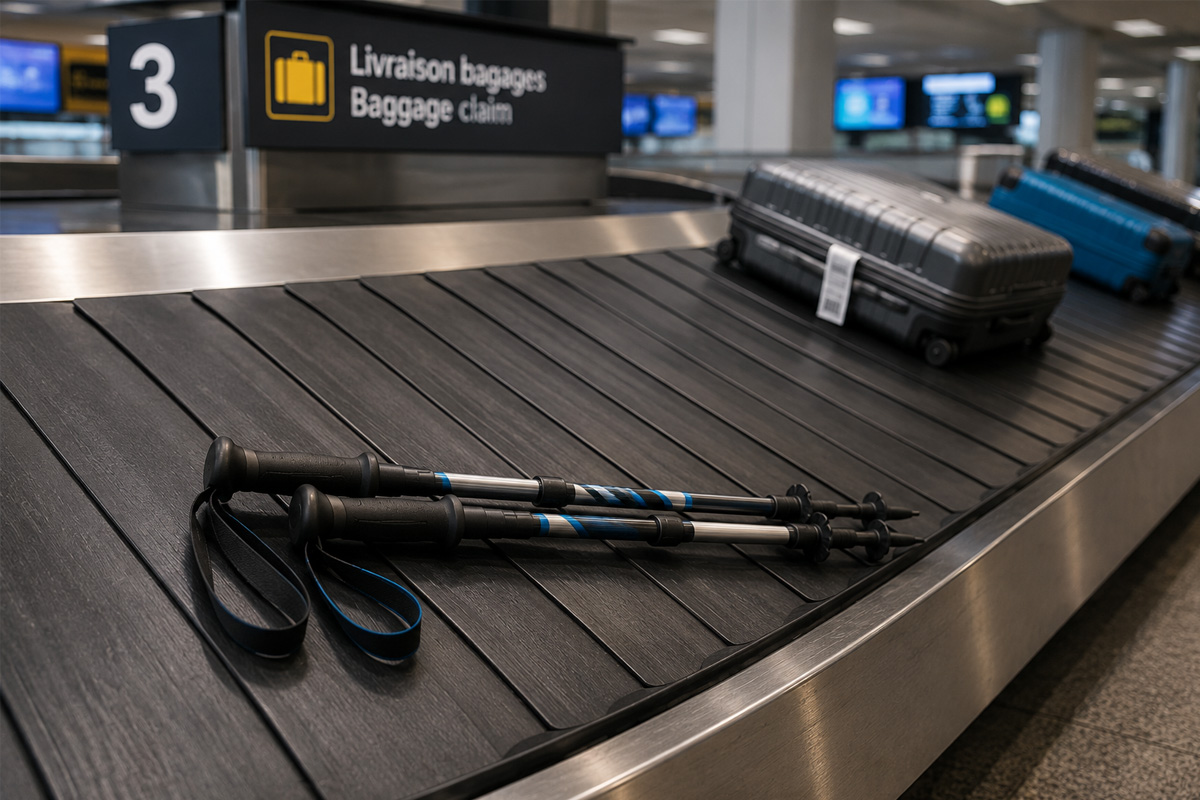 baton randonnée en avion